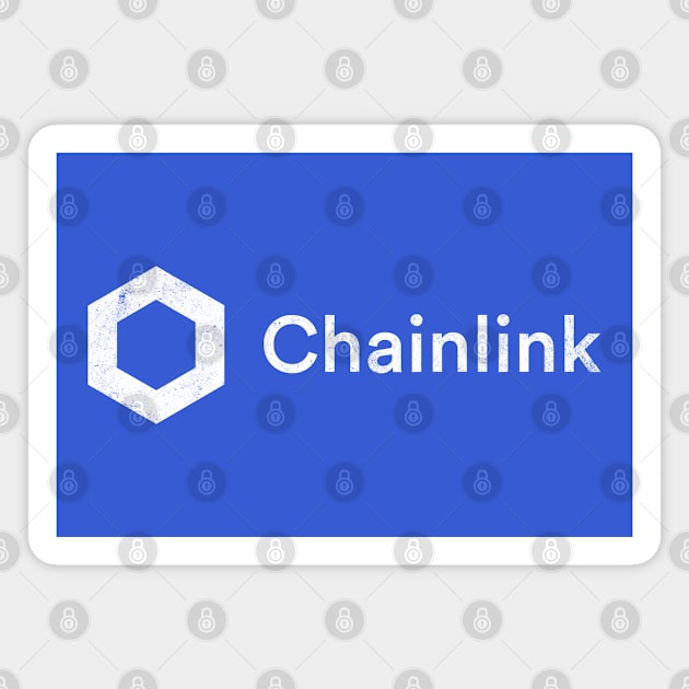 Chainlink LINK Crypto Coin White Vintage Magnet by TGKelly